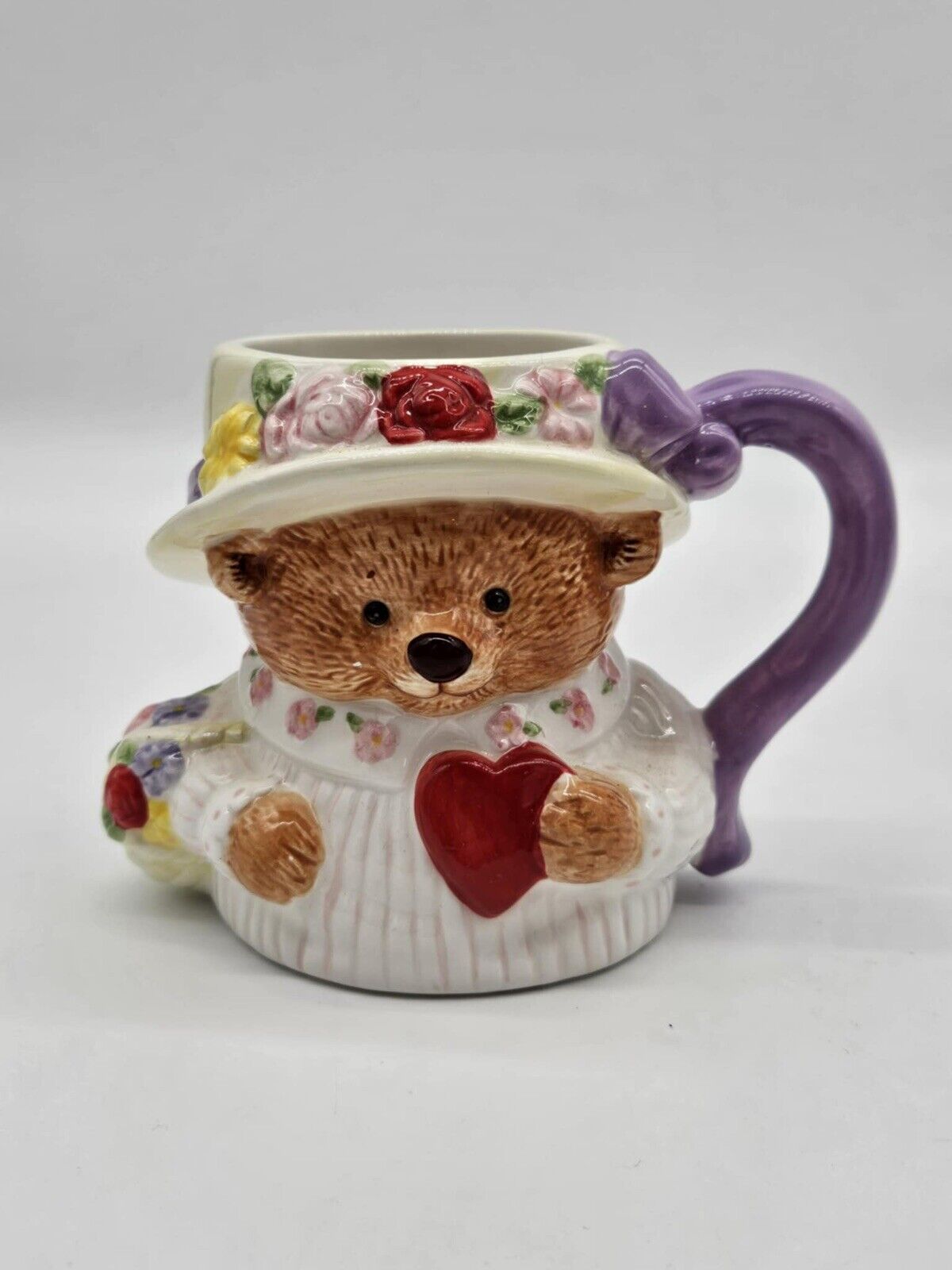 Vintage Coffee and Tea Ceramic Bear Mug Covered Hat Lid