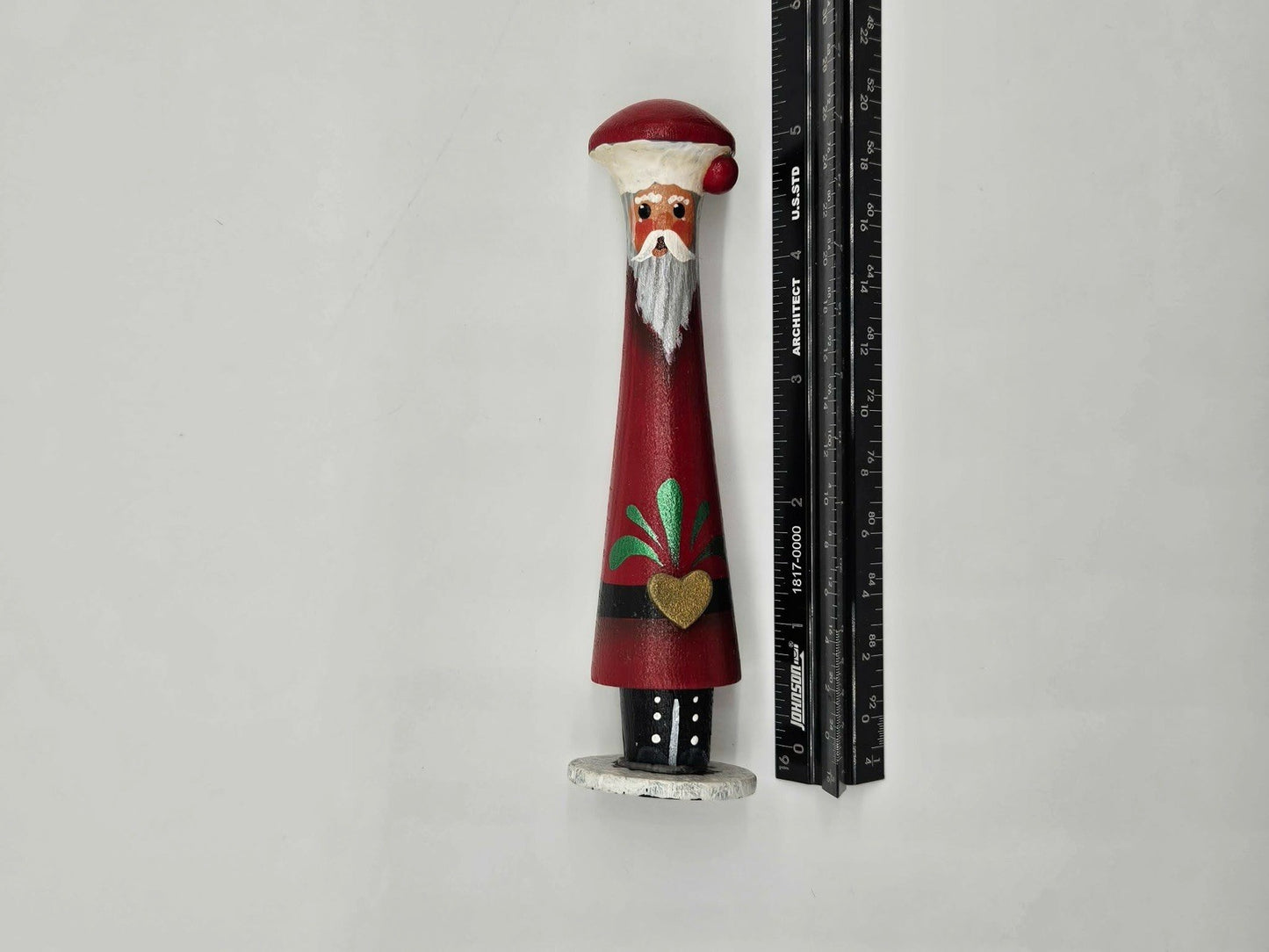Hand-Painted Folk Art Santa Wooden Figurine 9 in