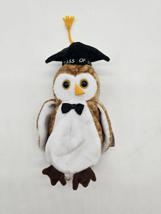 Mint TY Beanie Baby - WISEST the Graduation Owl 2000