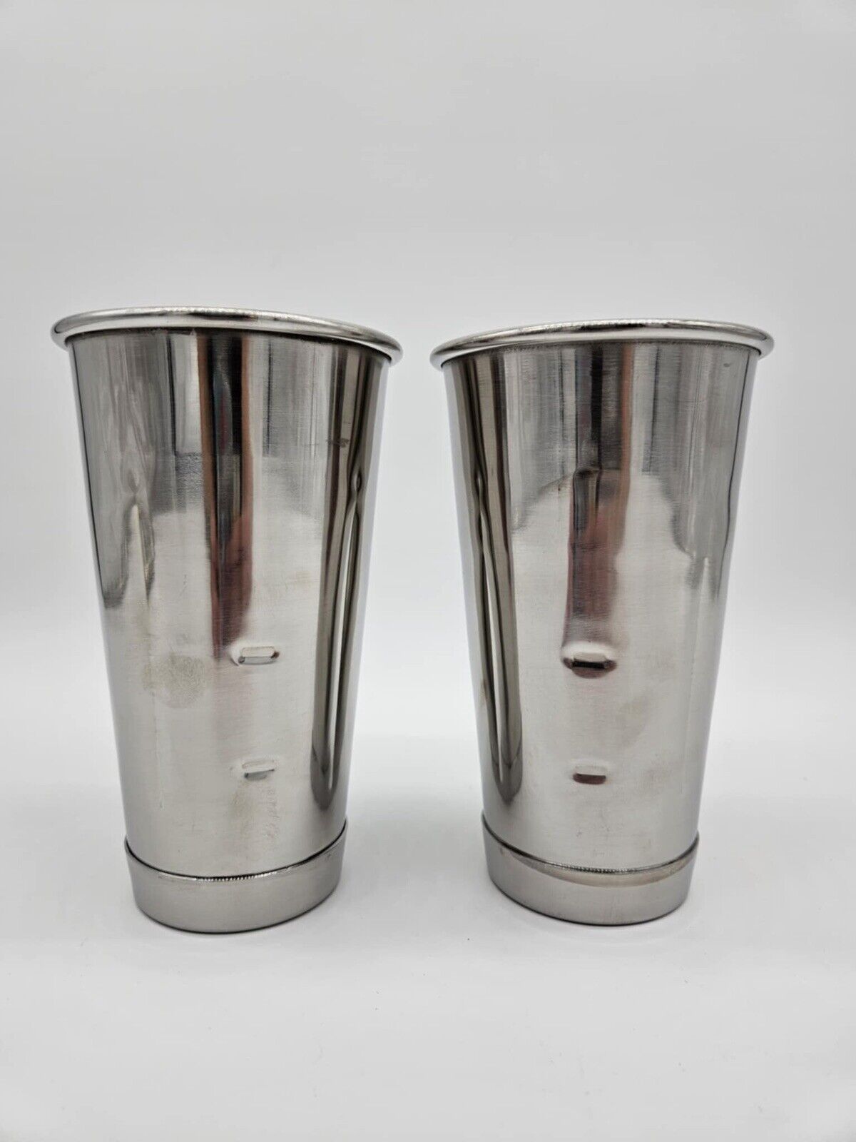 (2) 18/8 Stainless Steel Milk Shake Cups Cocktail Mixers Bartender Japan Capco