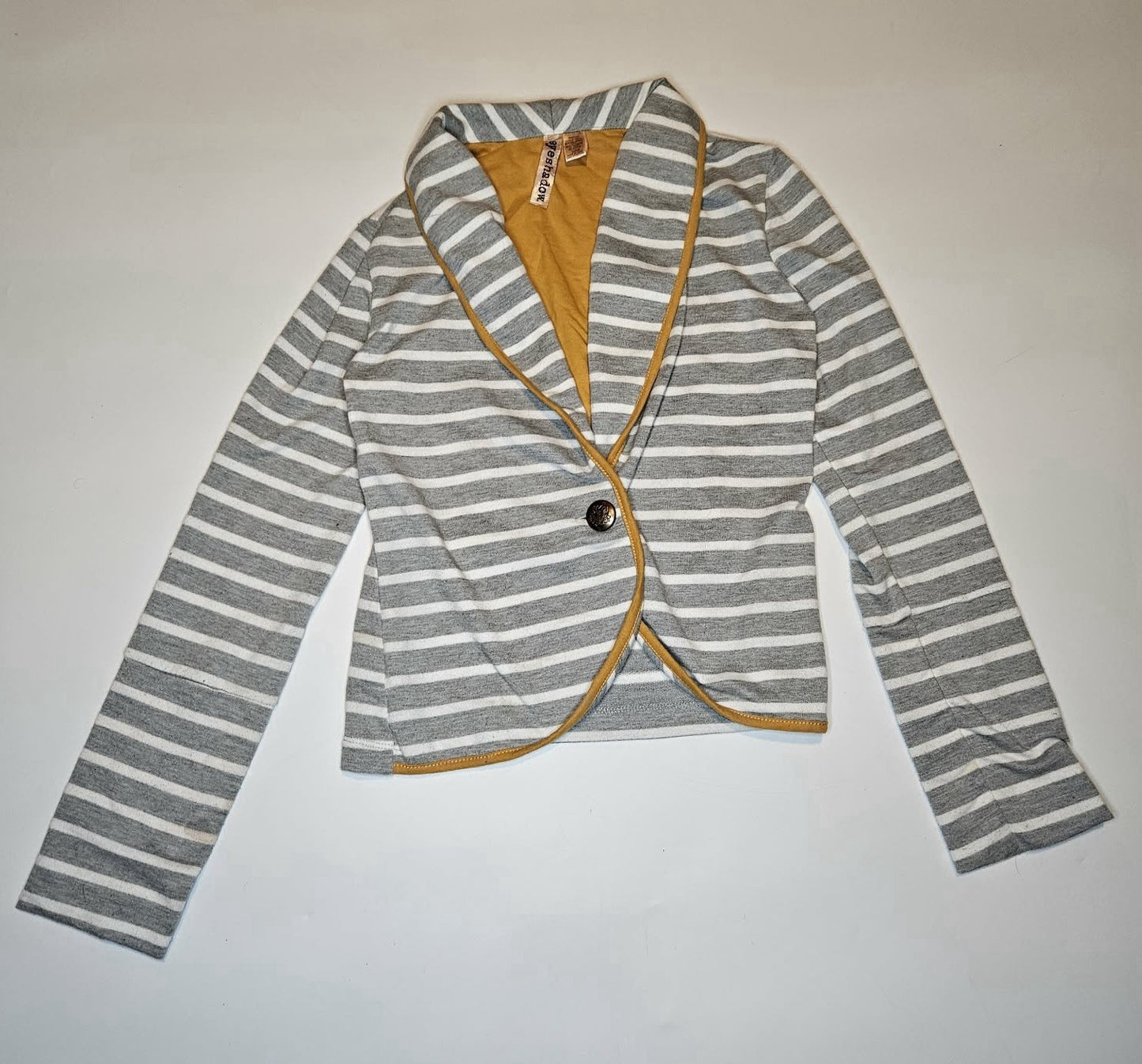 Aéropostale Women’s Gray White Striped Blazer Jacket Size M