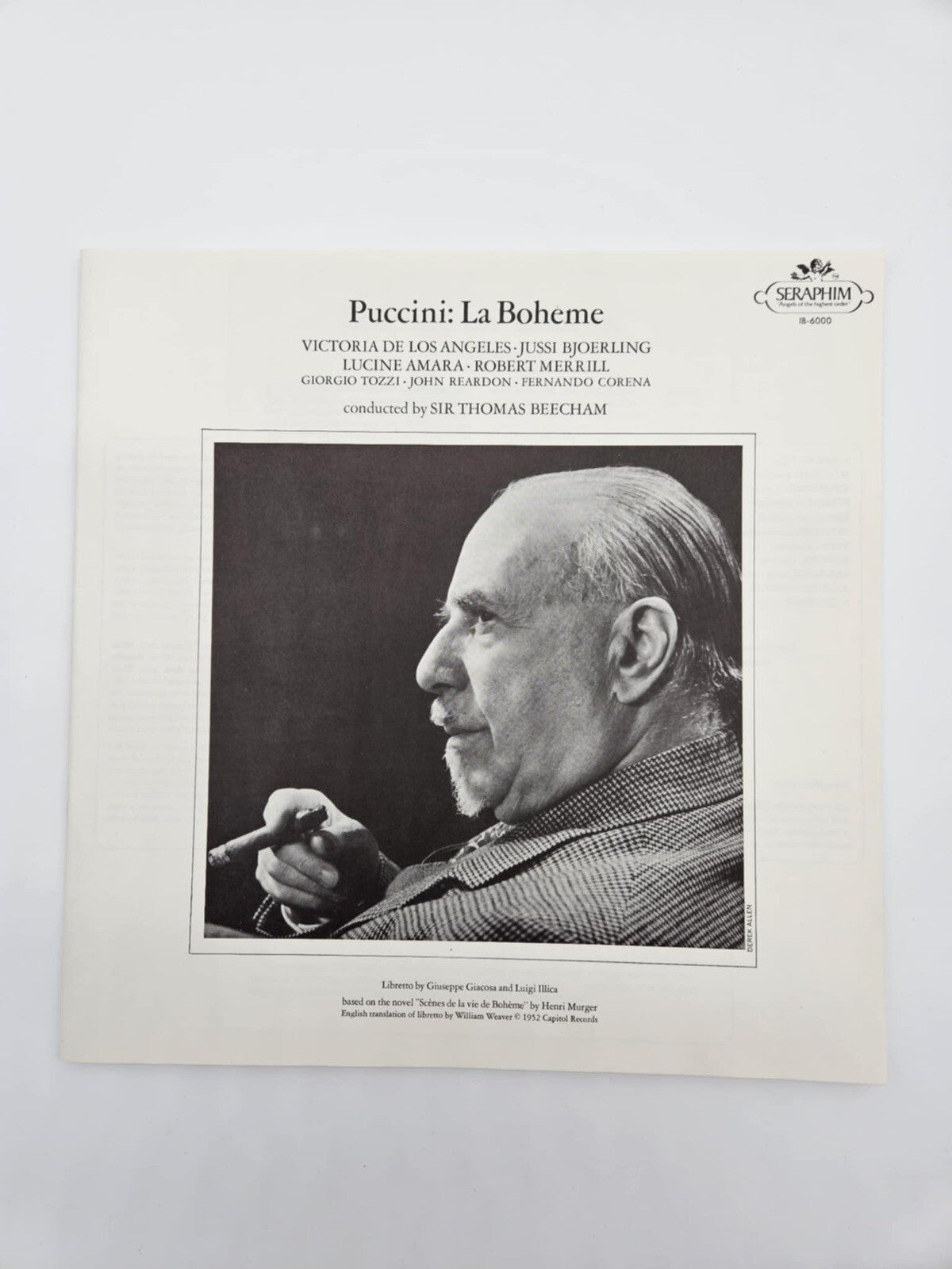 SIR THOMAS BEECHAM PUCCINI LA BOHEME BOXED SET LP SERAPHIM DE LOS ANGELES