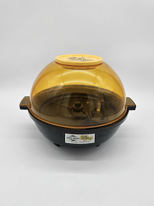 VTG  West Bend STIR CRAZY 6 Qt Dome Popcorn Popper USA 5346 TESTED WORKS Video!