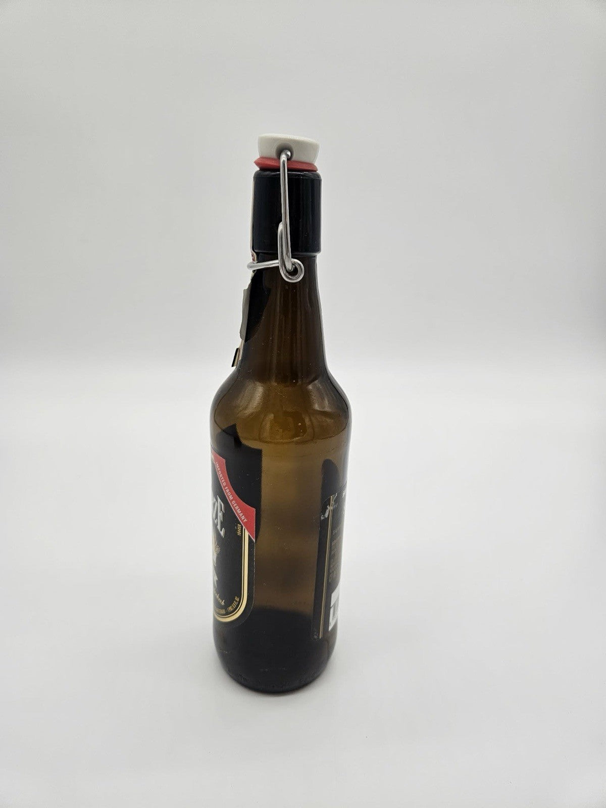 ⭐️⭐️⭐️⭐️⭐️ EMPTY Schwaben Brau Das Schwarze Beer Bottle w Hinge Stopper