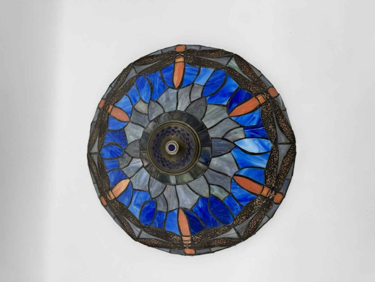 Antique Tiffany Studios Reproduction Red Dragonfly leaded glass Lamp Shade