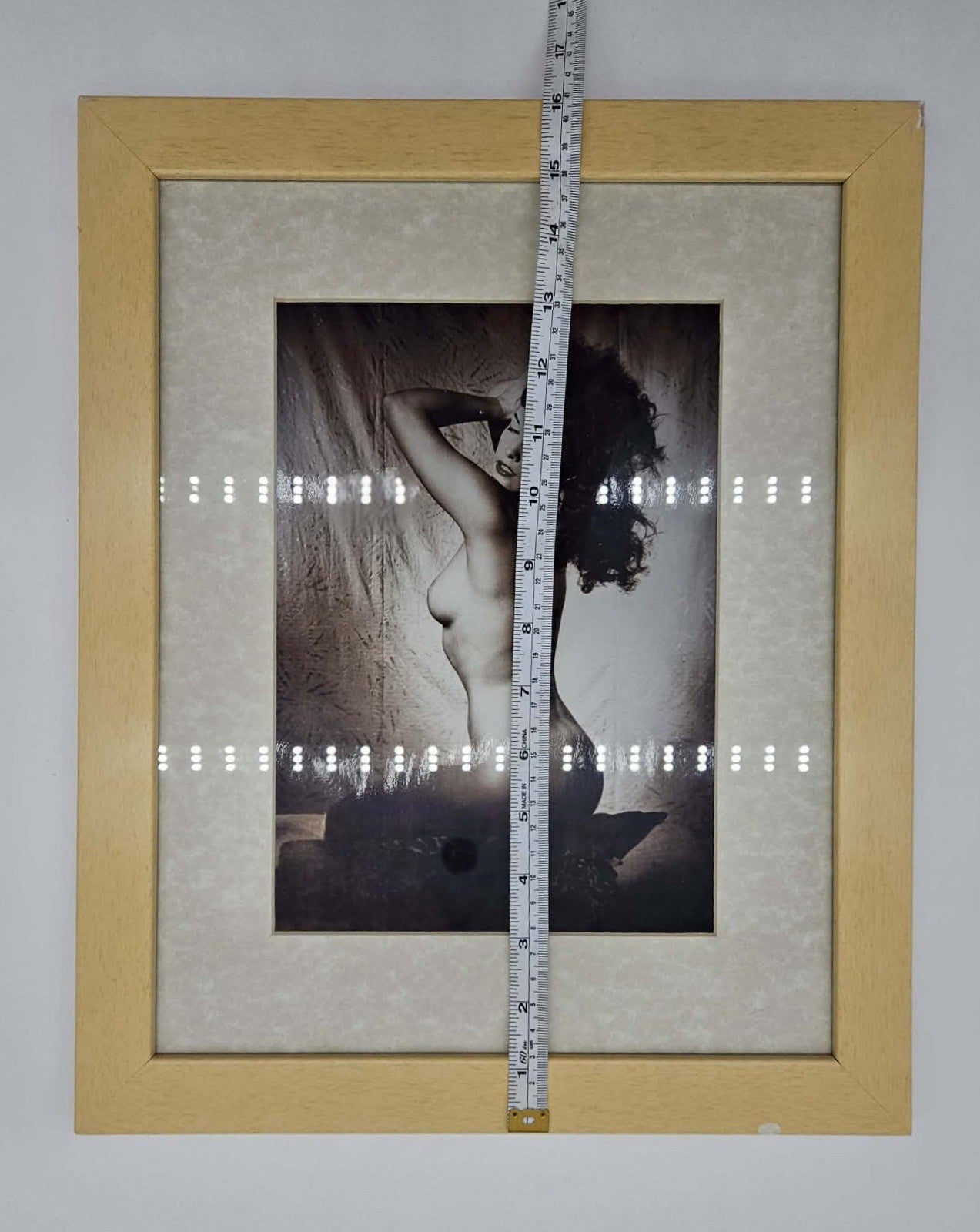 Vintage Bettie Page Style Glamour Nude Photograph Print Framed Wall Art
