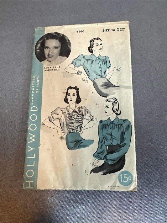 1930s Hollywood Pattern #1515, Madeleine Carroll Featured. Size 14