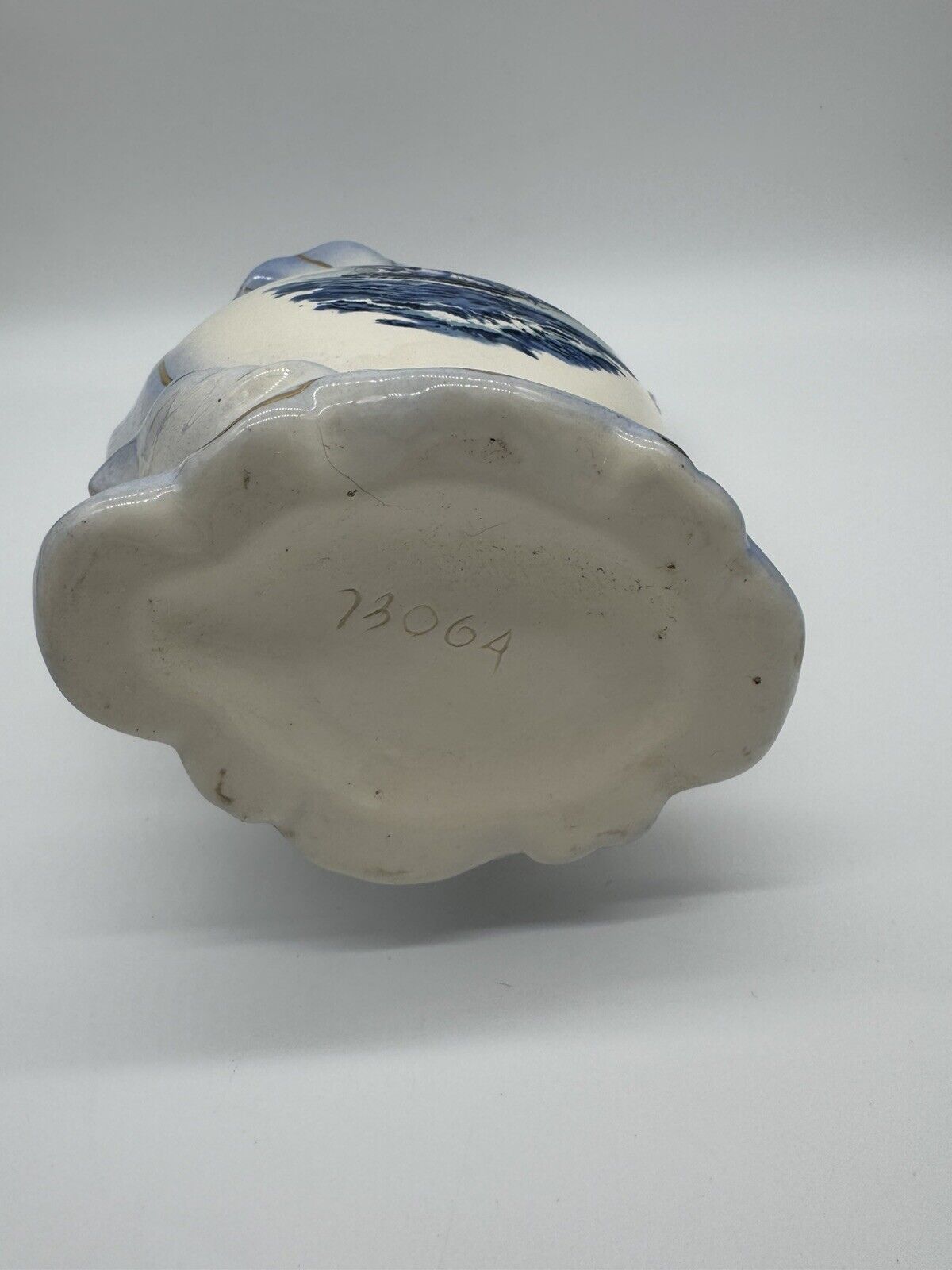 Pair of Vintage McCoy Pottery Pitchers Featuring Blue Nautical Design #73064