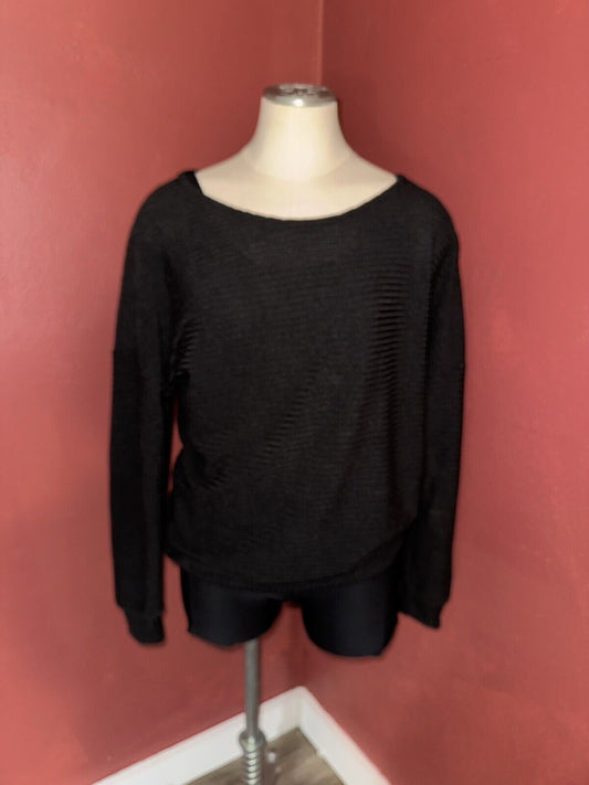 CUTE Women’s Sz M Black, Ribbed Lightweight Sweater