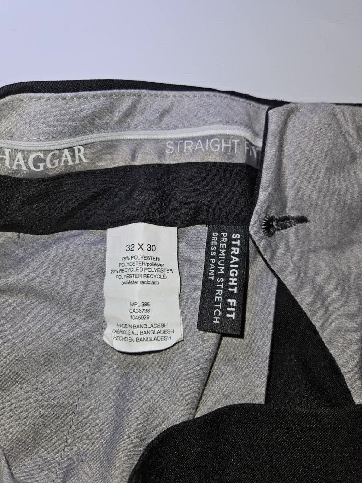 Haggar Premium Stretch Straight Fit Trousers Black Men's 32x30