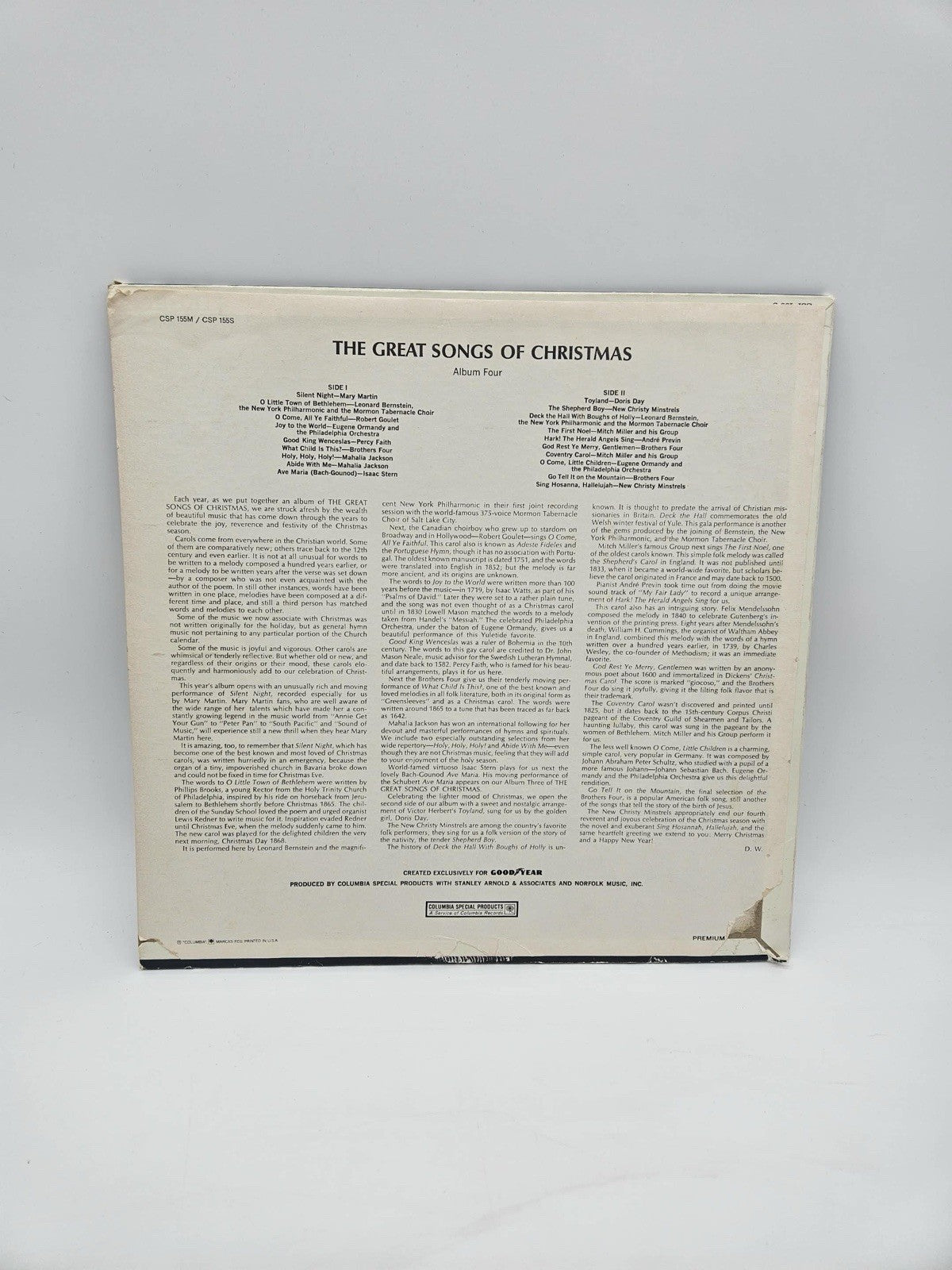 Various Artist ‎– Great Songs Of Christmas 1974s Vinyl LP