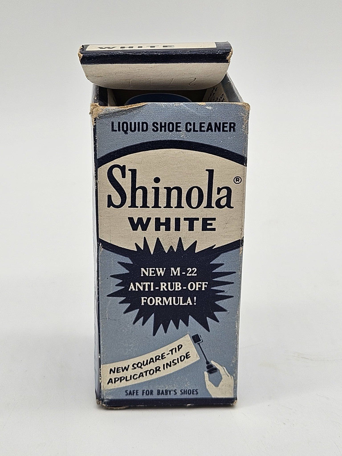 Vtg Shinola Liquid Shoe Cleaner White 2 Fl Oz With Original Box USA