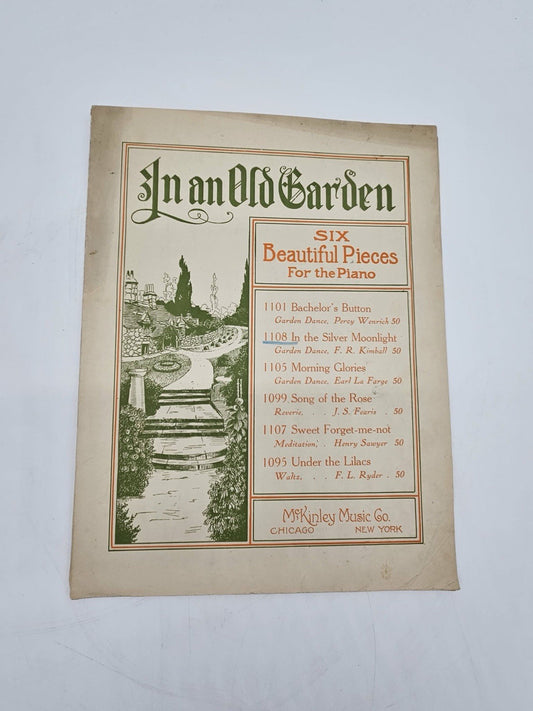 In an Old Garden..Bachelor's Button  Sheet Music 1907