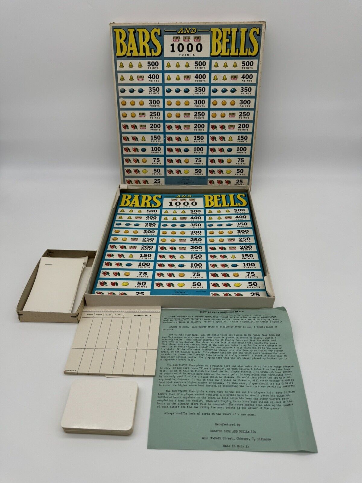 EXTREMELY RARE - 1950s Vintage Bars & Bells Game By Eclipse Game & Puzzle Co