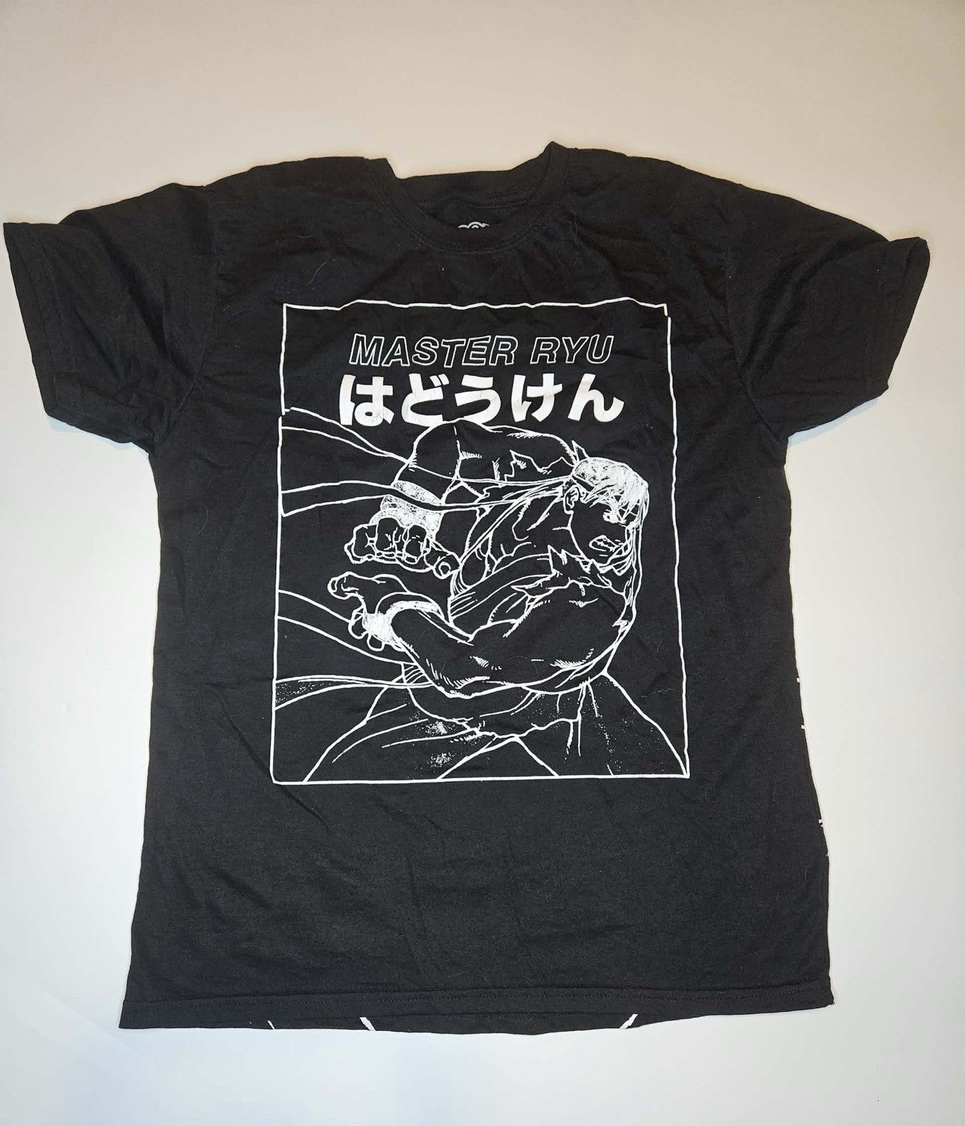 Street Fighter Ryu Graphic T-Shirt Black Capcom Master Ryu Hadouken Men’s M