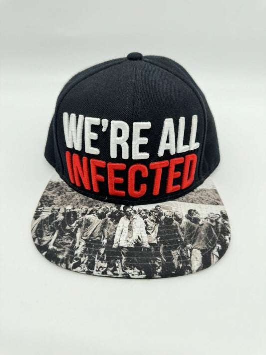 The Walking Dead " We're All Infected " Snapback Flat Brim Hat Cap Zombie ~ NEW