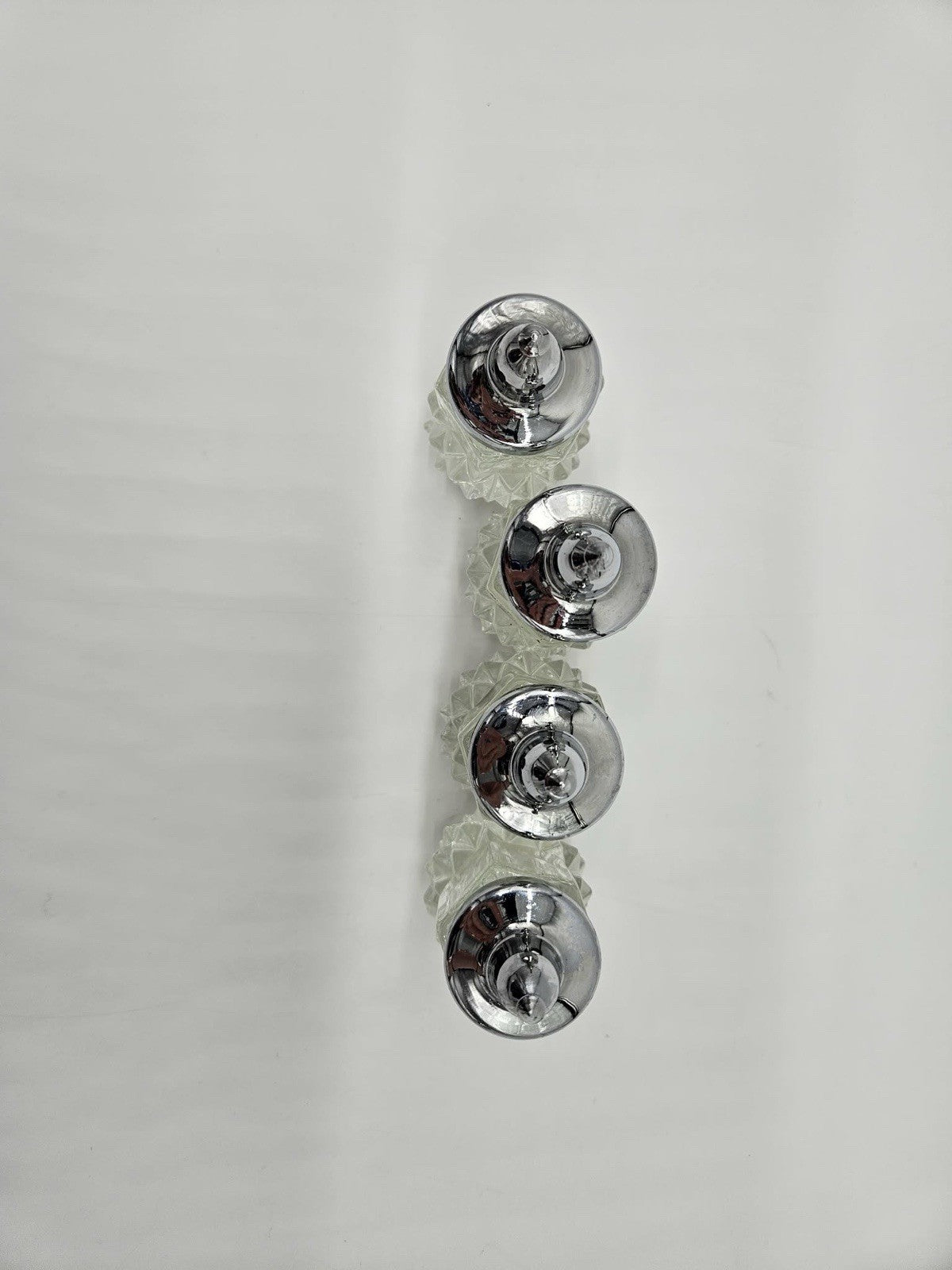 Vintage Cut Glass Salt & Pepper Shakers Set of 4 with Chrome Tops