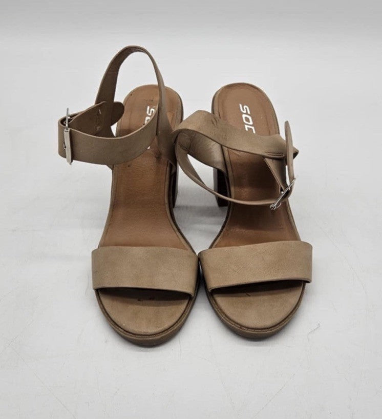 Soda Beige Strapped High Heeled Sandal ~ Sz 7.5