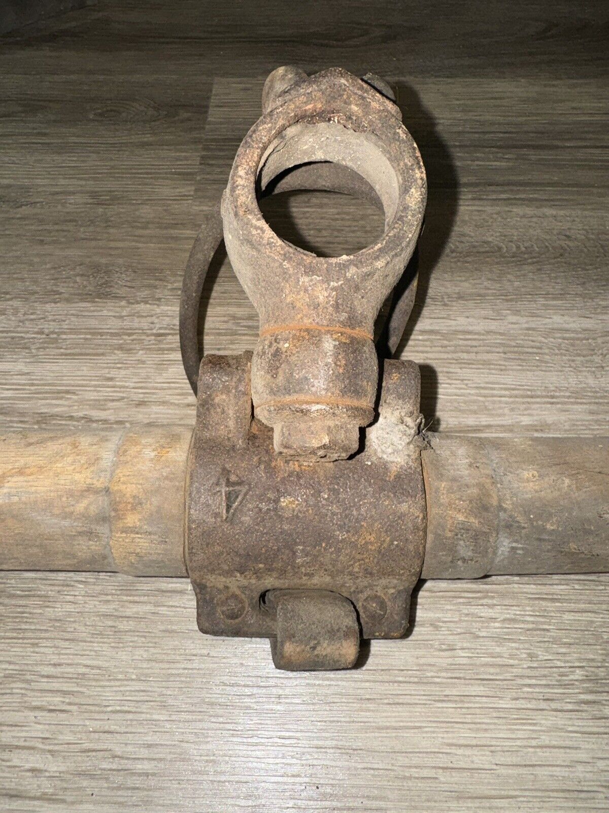 VINTAGE ANTIQUE PRIMITIVE HORSE OX HARNESS HITCH SINGLE TREE YOKE WOOD IRON 48"