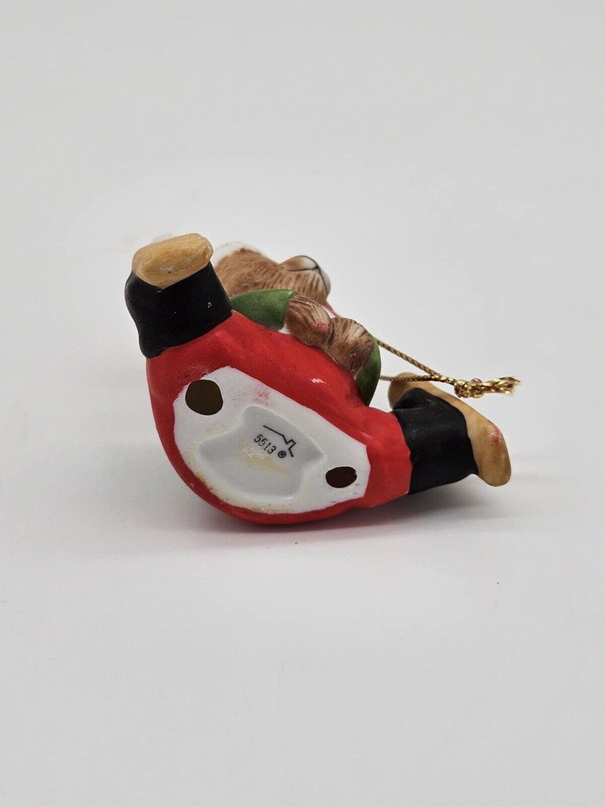 Vintage Pair Homco Bear Christmas Ornaments Skater Skier 5513 Home Interiors