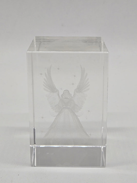 Paperweight Lead Crystal Angel, Desk Ornament