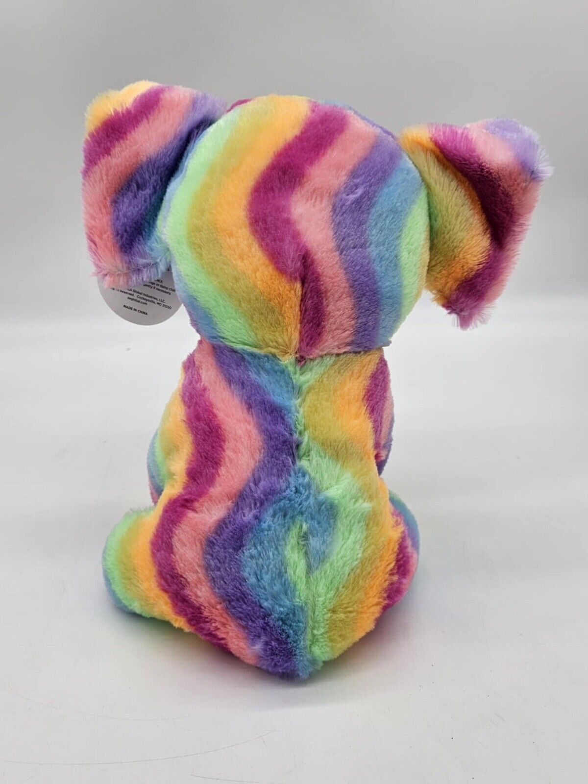 A&A  Global Industries Pastel Wavy Rainbow Swirled Plush Elephant NWT