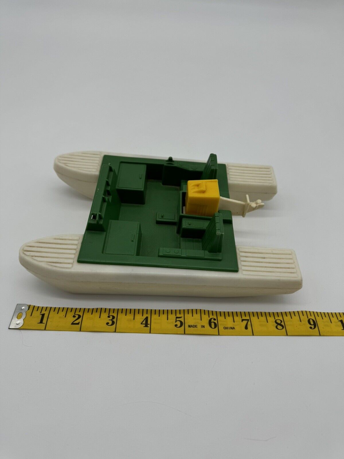 Fisher Price Adventure People Wilderness Pontoon Boat White Green Vintage 005