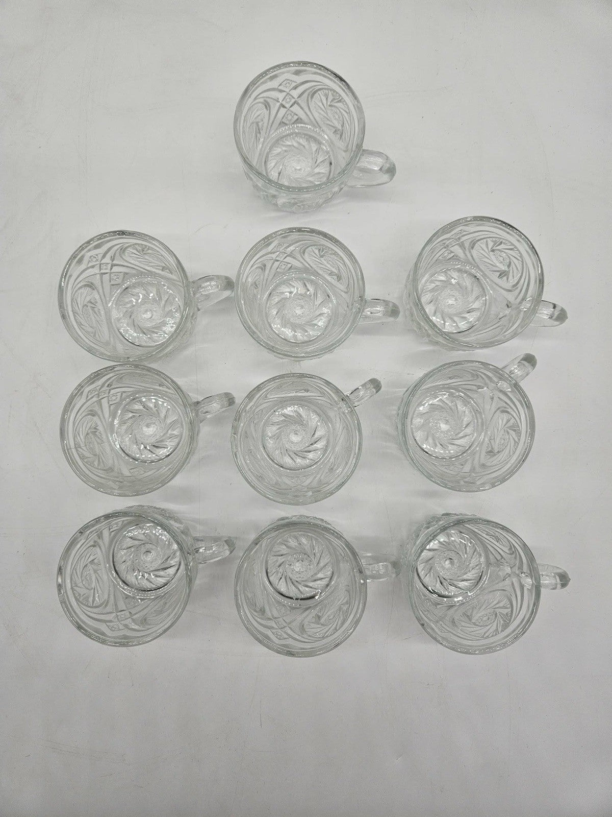 Antique L.E. Smith Aztec PunchBowl Set w/ 10 Cups & Ladle