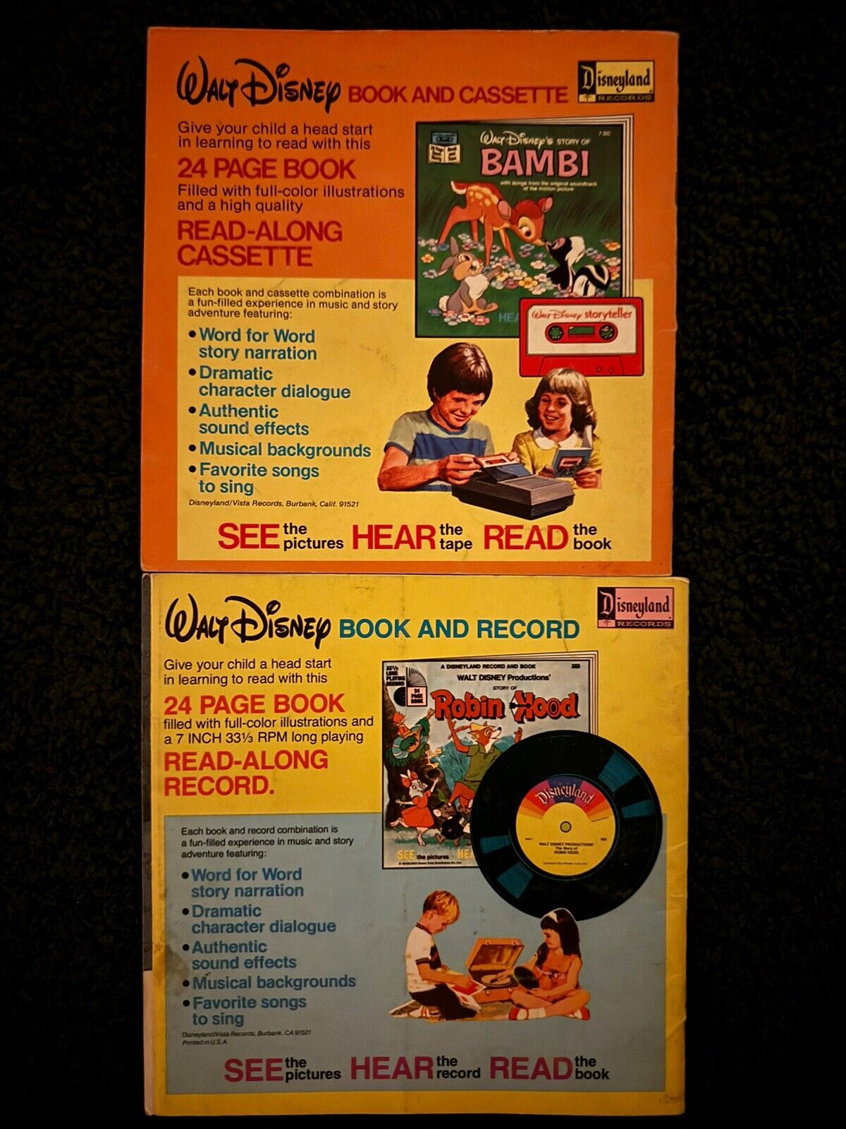 THE RETURN OF THE KING & THE HOBBIT- Walt Disney Read Along **BOOKS ONLY** VCBK