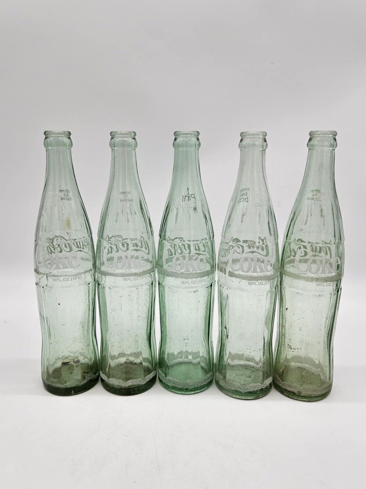 Lot of 13 Vintage 10oz. Coca-Cola 1960's Glass Bottles