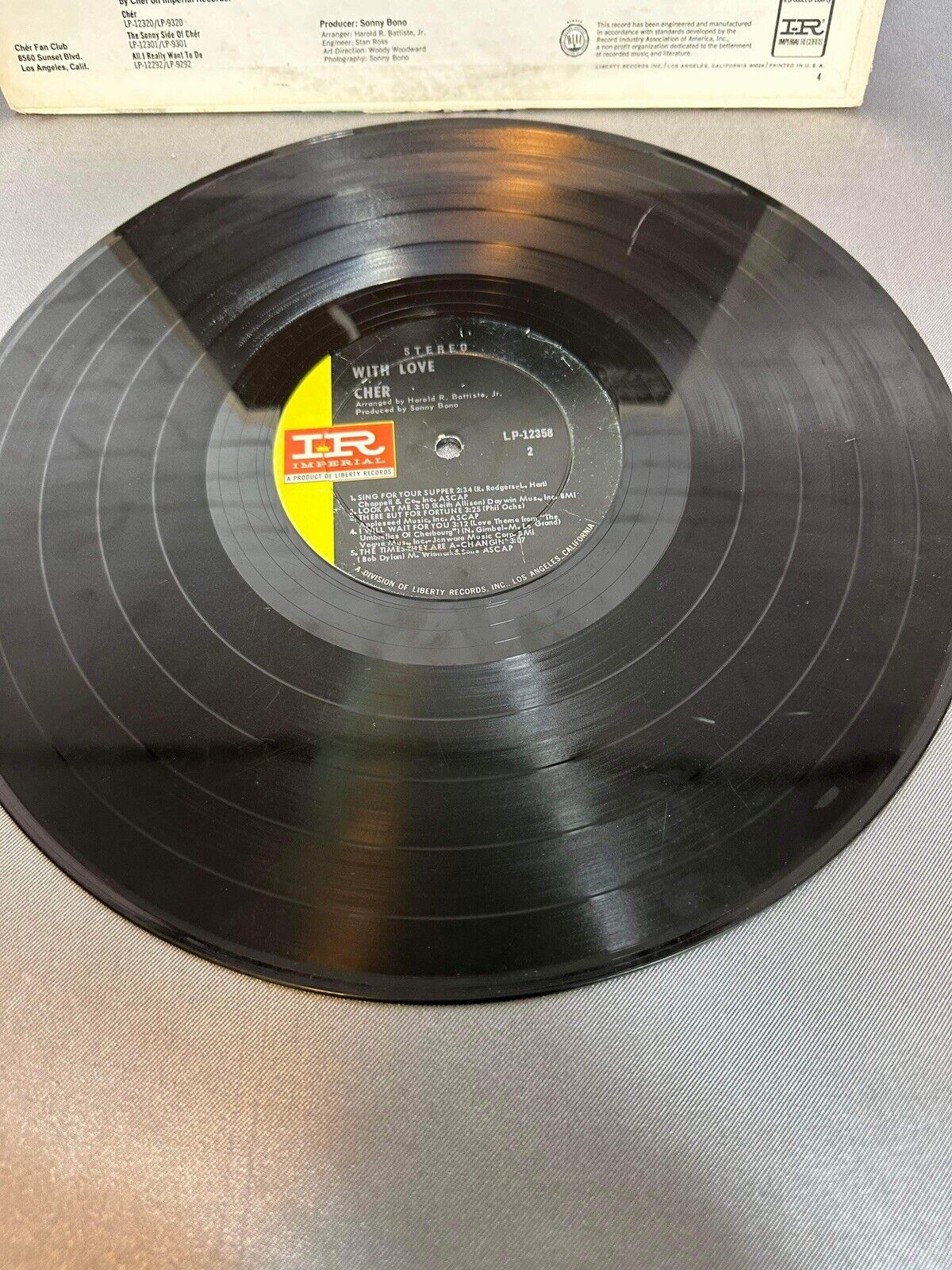 Cher With Love Vinyl LP Imperial 1967 VG VG Play Tested