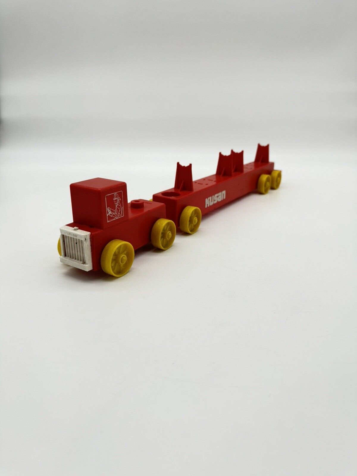 VINTAGE Fire Engine Toy Truck & KLICKITY KLACK Toy Train LOT OF Kusan Inc.