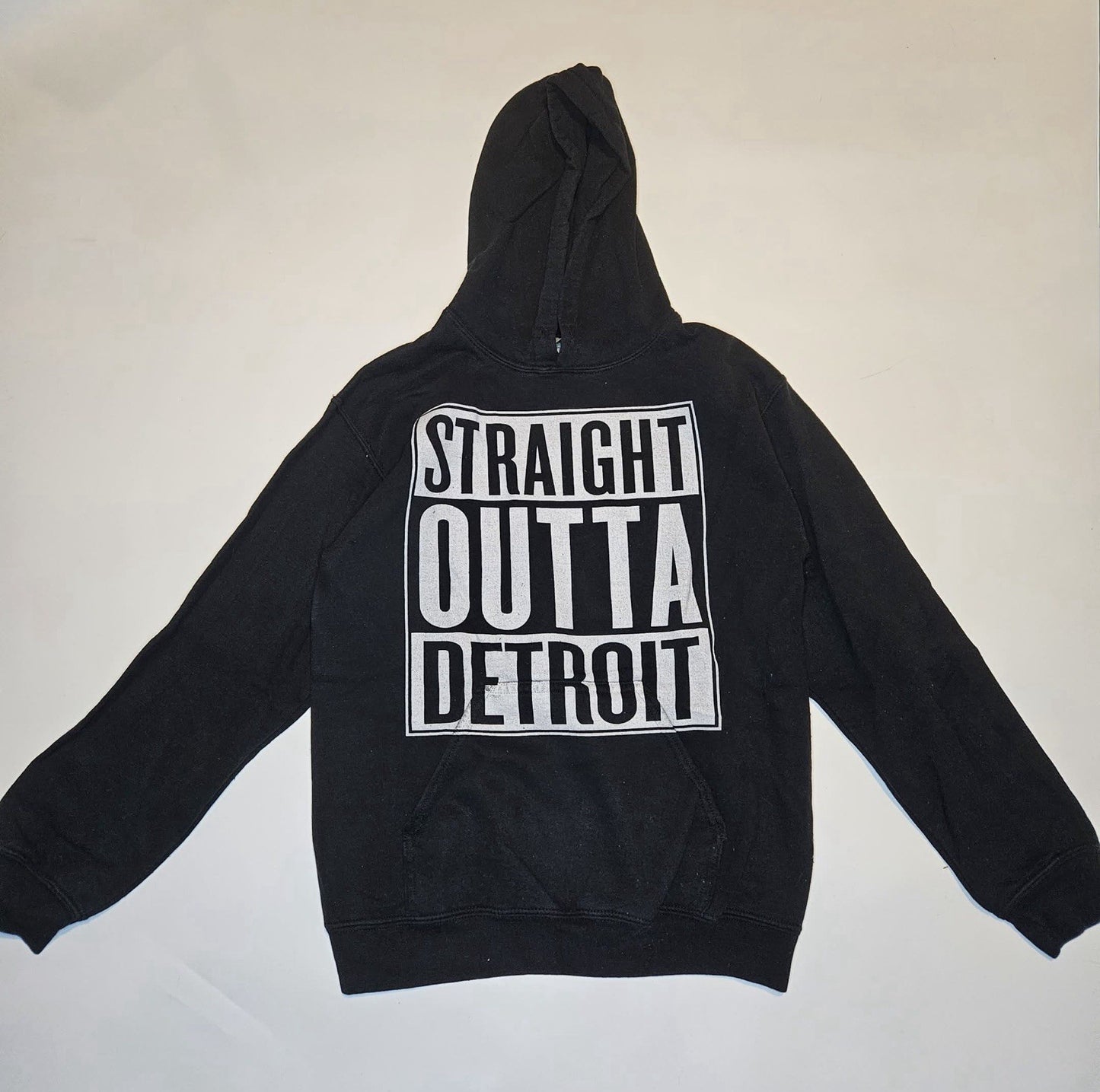 Straight Outta Detroit Hoodie Black Gildan Heavy Blend Pullover