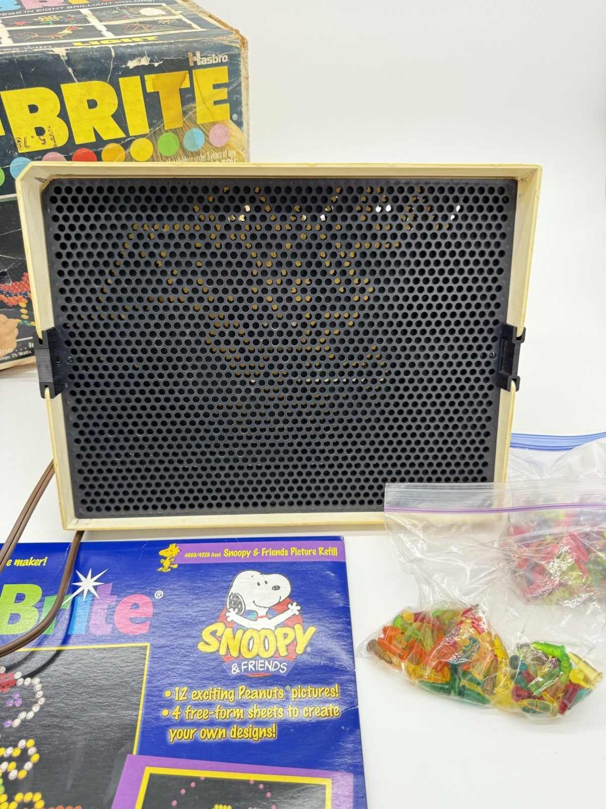 Vintage Hasbro Lite-Brite 1967 Complete w/ Original Box - Picture Refill - Pegs