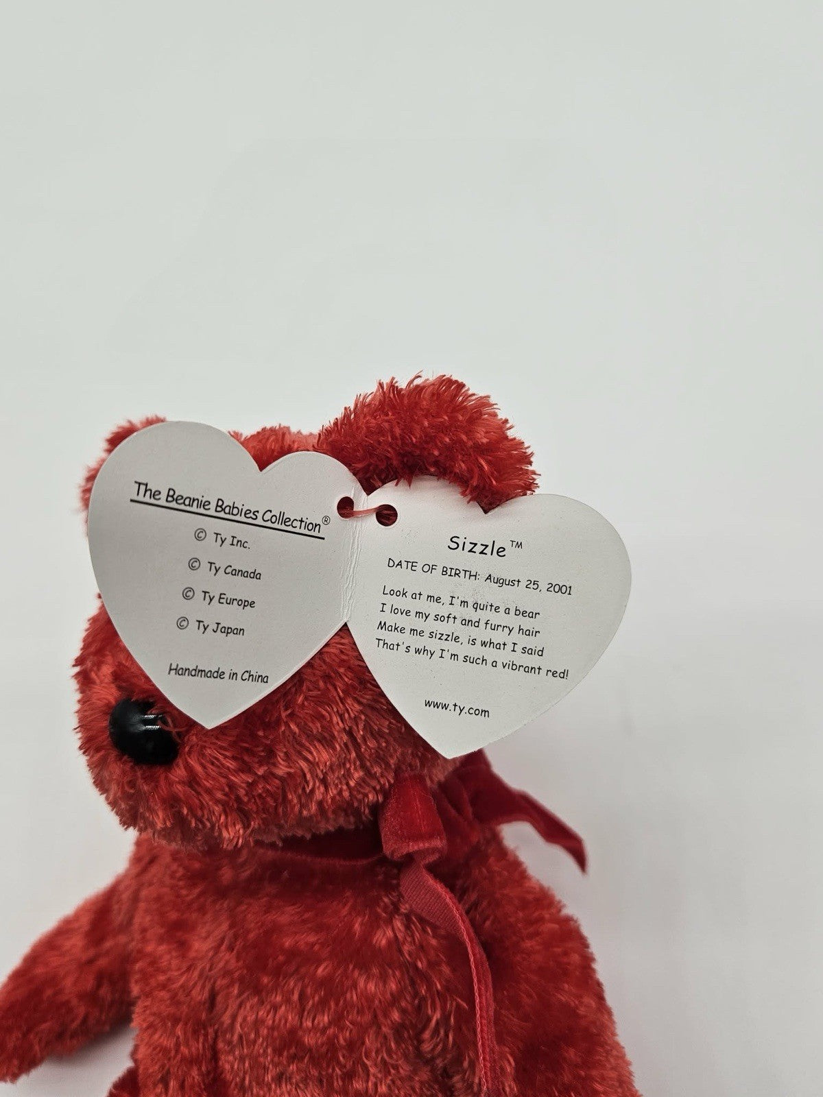 Ty Beanie Baby Sizzle the Bear  DOB August 25, 2001 MWMT