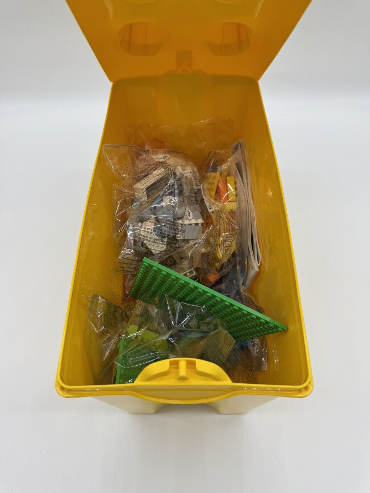 NEW LEGO Storage Brick Case Large Yellow Container Plastic Bin Box 14x7 ~ FULL