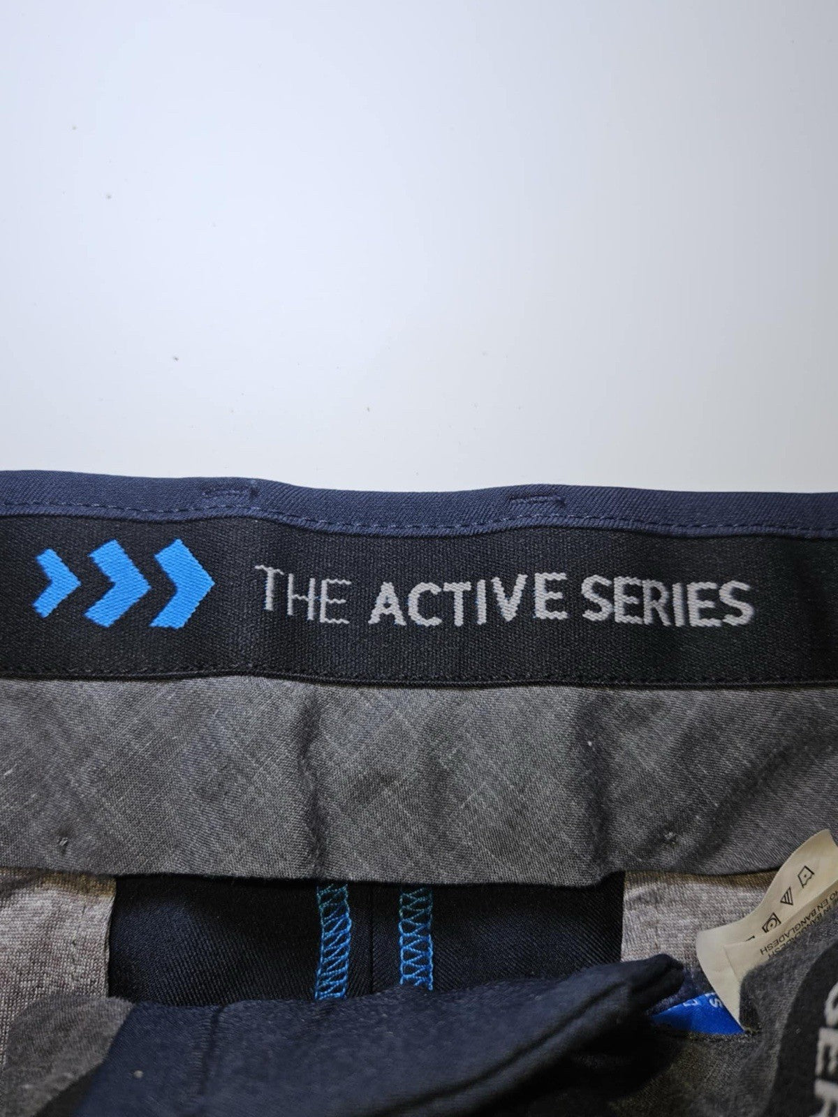 haggar mens ACTIVE pants PREMIUM stretch flat dress pants sz: 32Wx30L-blue