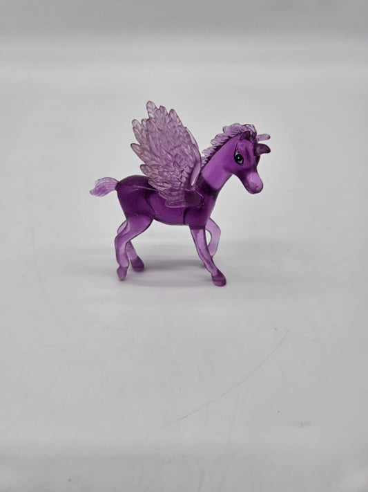 PEGASUS Cake Topper Fairy Garden Translucent Purple Winged Unicorn Horse