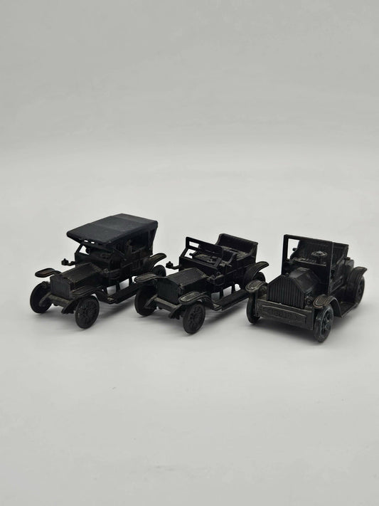 Antique Finished Die-cast Miniatures Pencil Sharpeners Lot Of 3 Antique Cars ￼