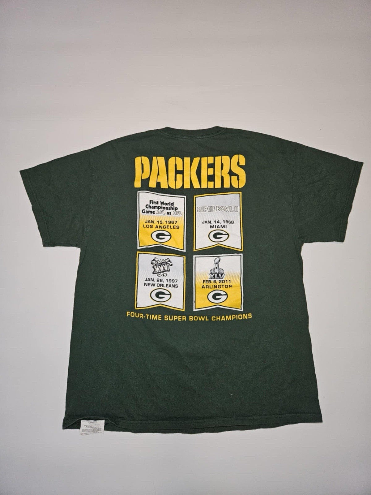 Green Bay Packers Super Bowl XLV Champions T-Shirt Size L