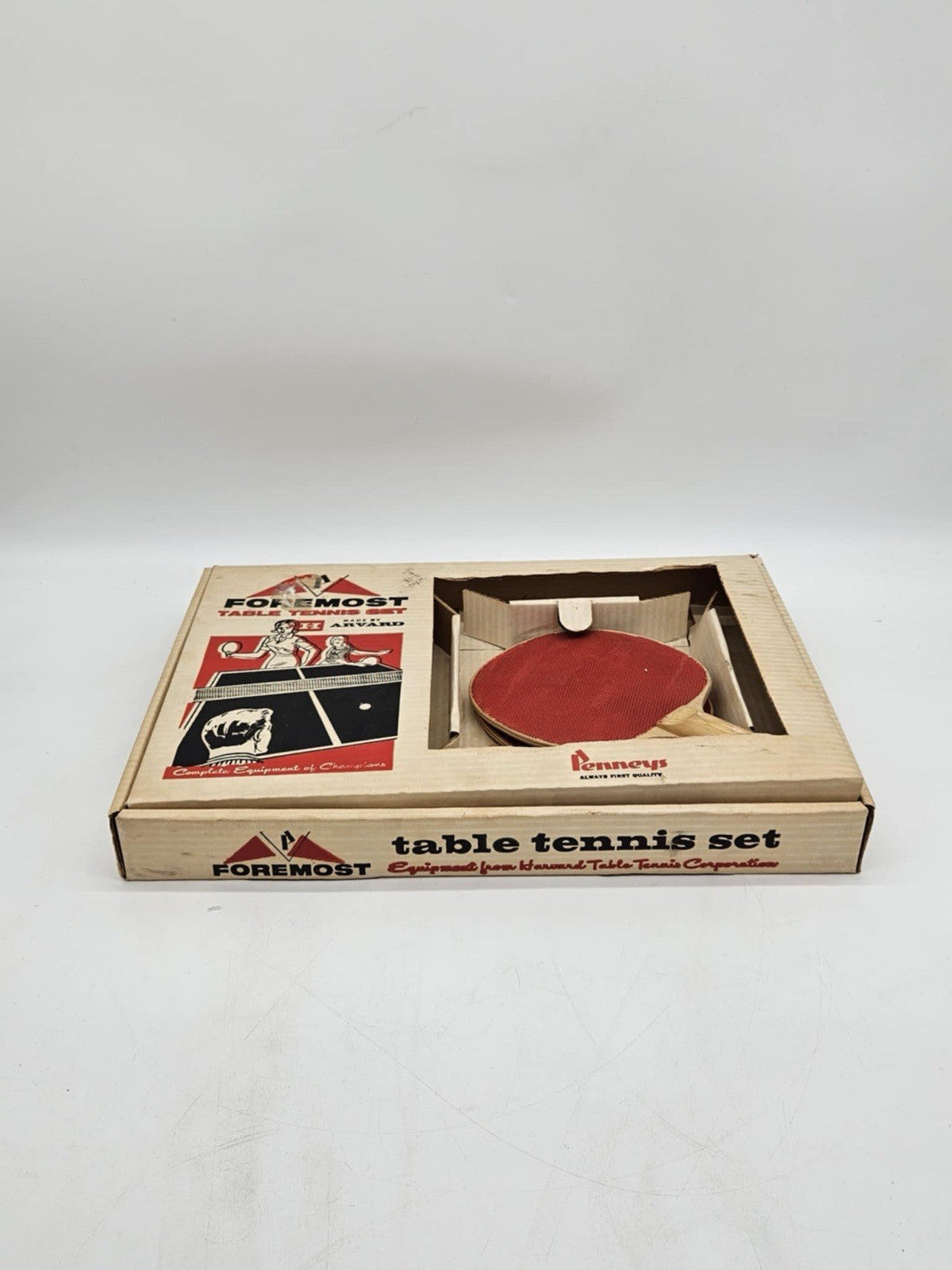 vintage harvard table tennis set, ping pong #617 w/box
