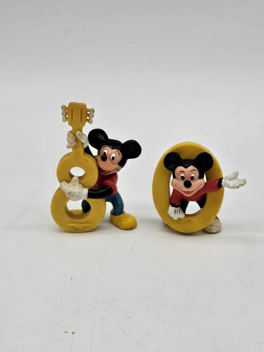 Vtg 80s Applause Disney Mickey Mouse PVC Figures 80th Birthday Cake Toppers 3"