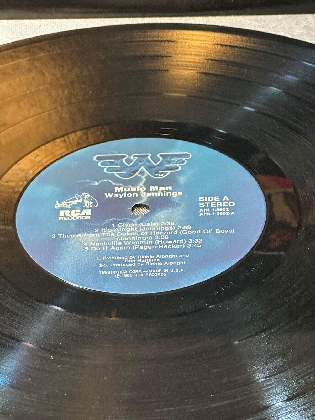 Waylon Jennings - Music Man (1980 RCA  AHL1-3602) LP Vinyl