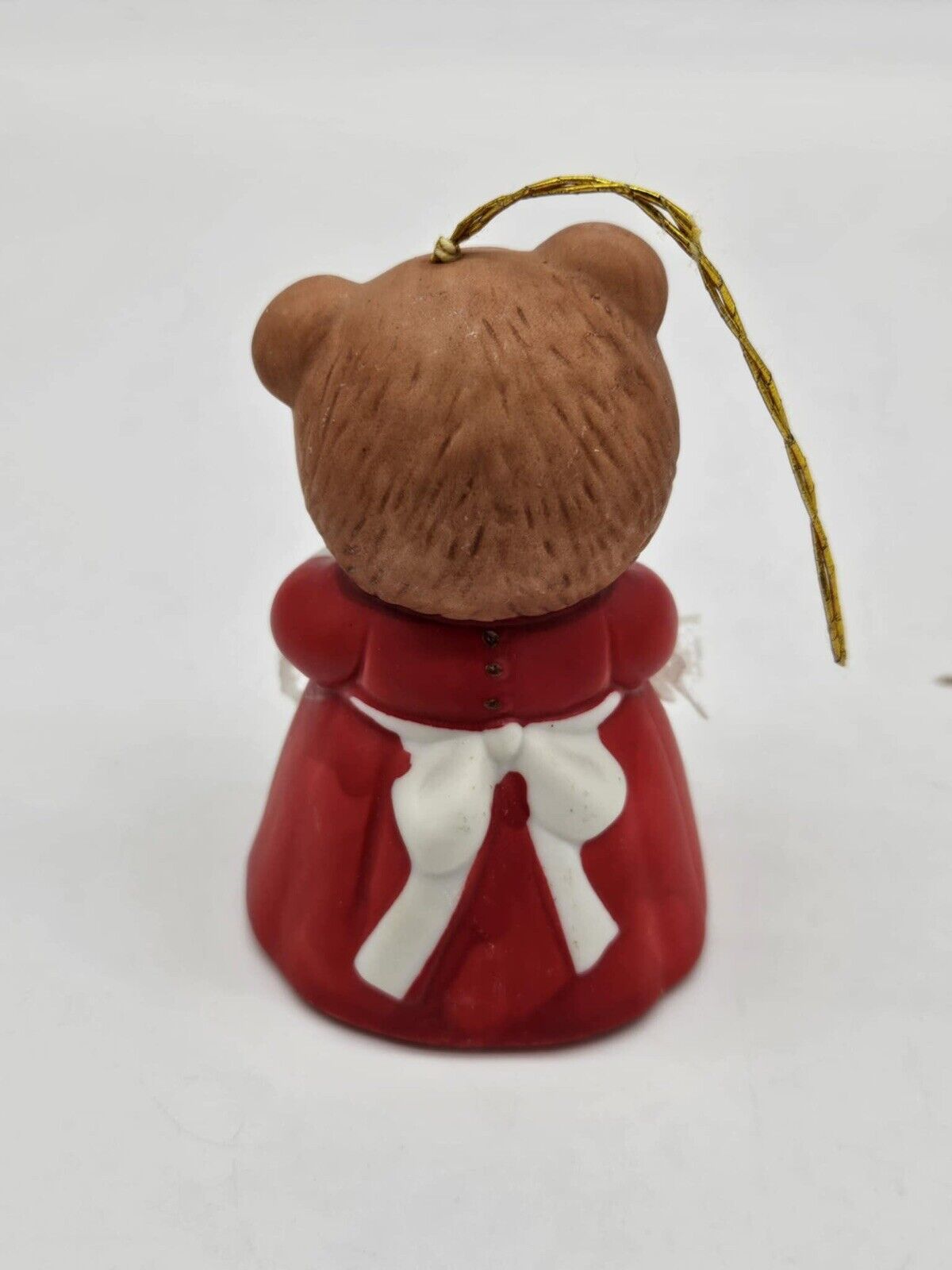 Vintage Lil Chimers Christmas Ornament Jasco Bear Porcelain Bell 2.5" Taiwan