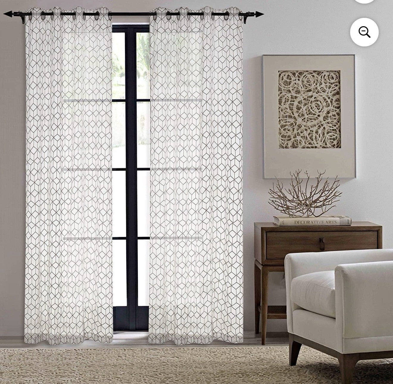 Black Adjustable Curtain Rod with Cone Finials 36–66” Includes Brackets
