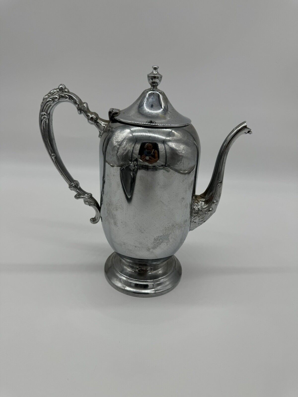 Vtg Danny Wilson Original Chrome Teapot, Creamer, Covered Sugar & Serving Tray