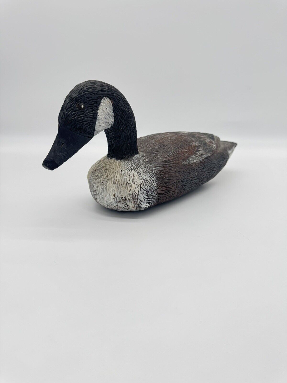 Duck Decoy Hand Carved Wooden Hand Painted glass eyes Vintage Unknown Origin