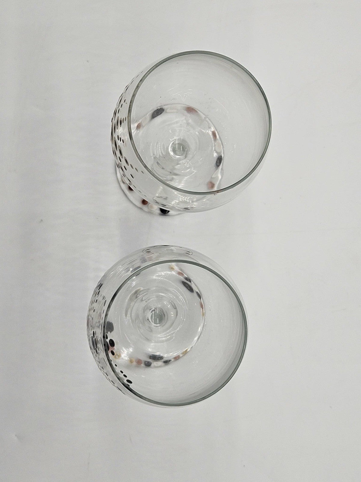 Set of 2 Hand Painted Dot Art Wine Glasses Boho Mandala