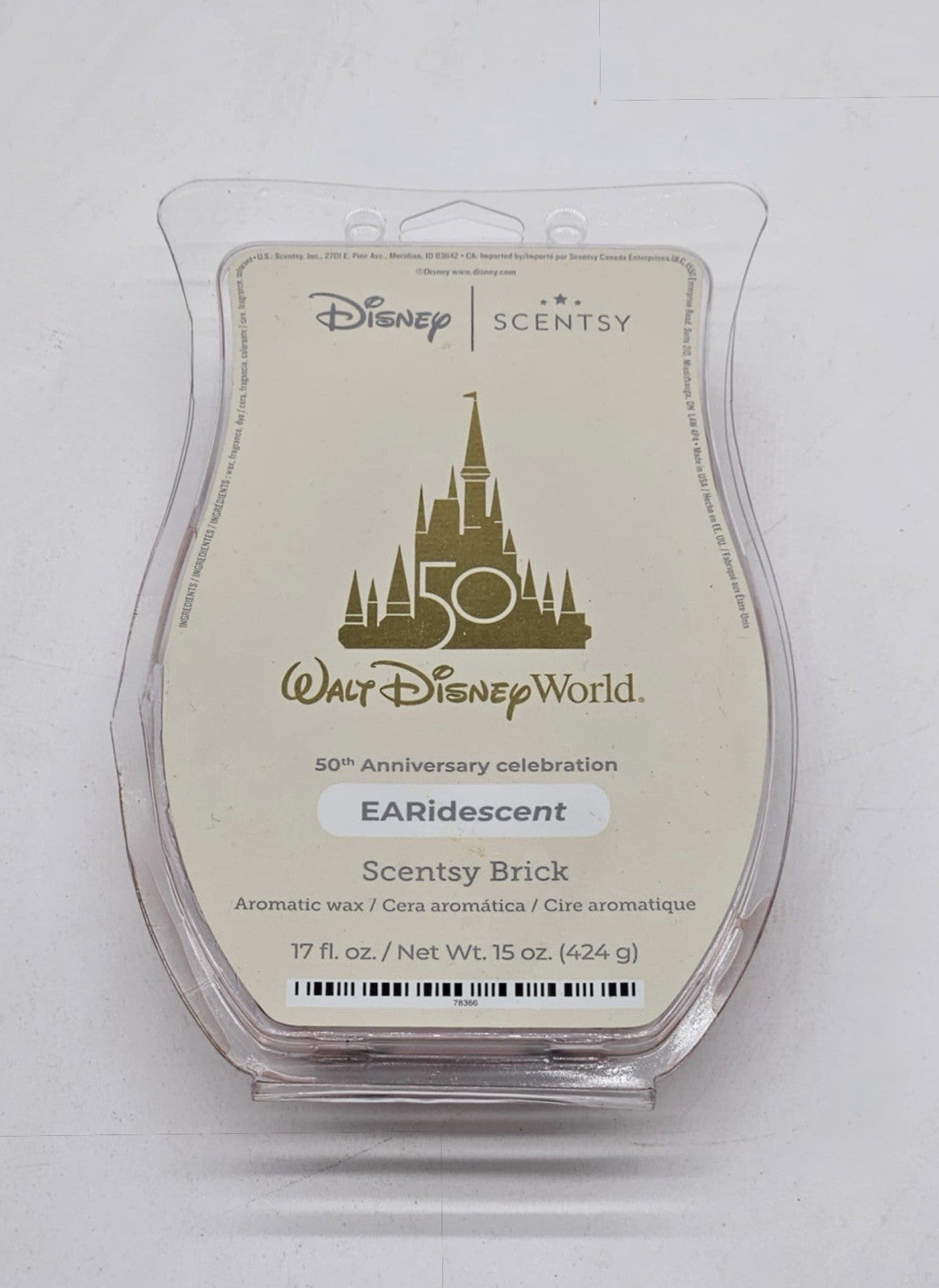 Scentsy Wax BRICK EARidescent Scent 17 fl. oz. 50 Years Walt Disney World NEW