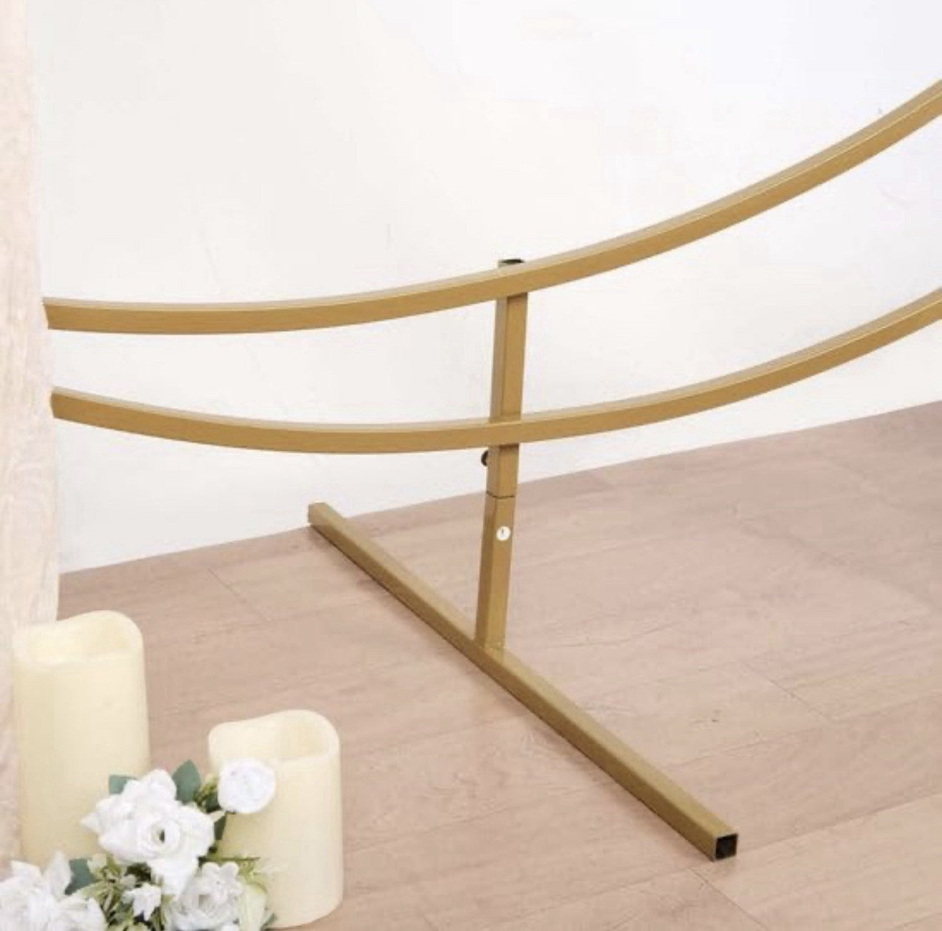 GOLD 7.5 ft Crescent Moon Metal Floral Display Frame Arch BACKDROP STAND Party